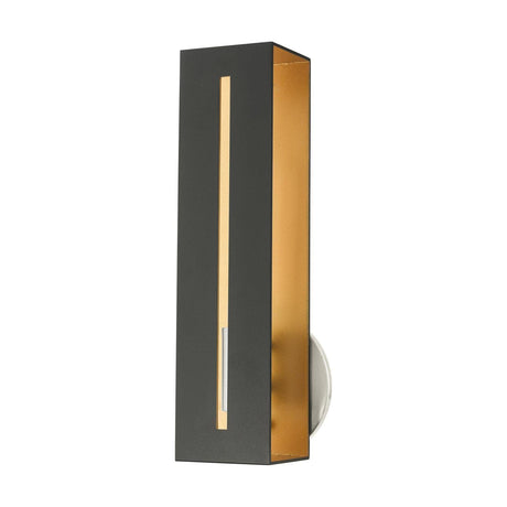 Livex Lighting 1 Lt Textured Black with Brushed Nickel Accents ADA Single Sconce, Medium