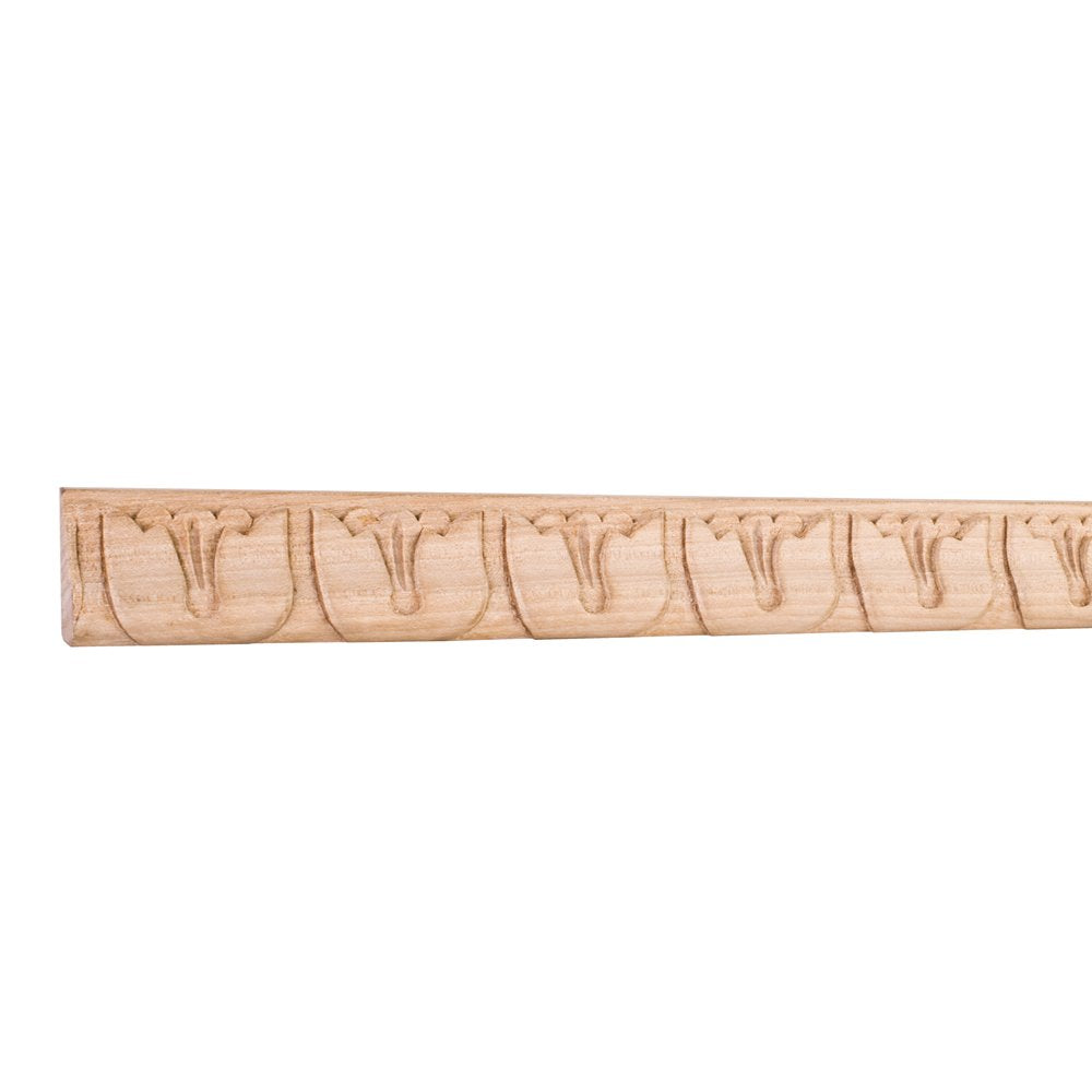 Hardware Resources HCM11BW 3/4" D x 1-5/16" H Basswood Tulip Hand Carved Moulding