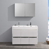 Fresca FVN8448GO-D Fresca Valencia 48" Gray Oak Free Standing Double Sink Modern Bathroom Vanity w/ Medicine Cabinet