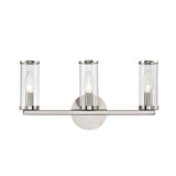 Alora WV309033PNCG REVOLVE WALL VANITY 3 LIGHT POLISHED NICKEL CLEAR GLASS