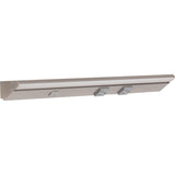 Task Lighting LP18QD6NDGSN50 18-1/2" 600 Lumen Direct Voltage DV Lighted Power Strip, Satin Nickel Finish, Grey Receptacles, 5000K Daylight White