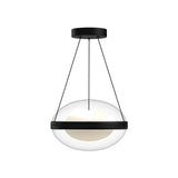 Kuzco PD76312-BK/OP VIRGO 12" PENDANT TEXTURED BLACK OPAL GLASS 120" WIRE 120V TRIAC/ELV LED 3000K 90CRI 29W
