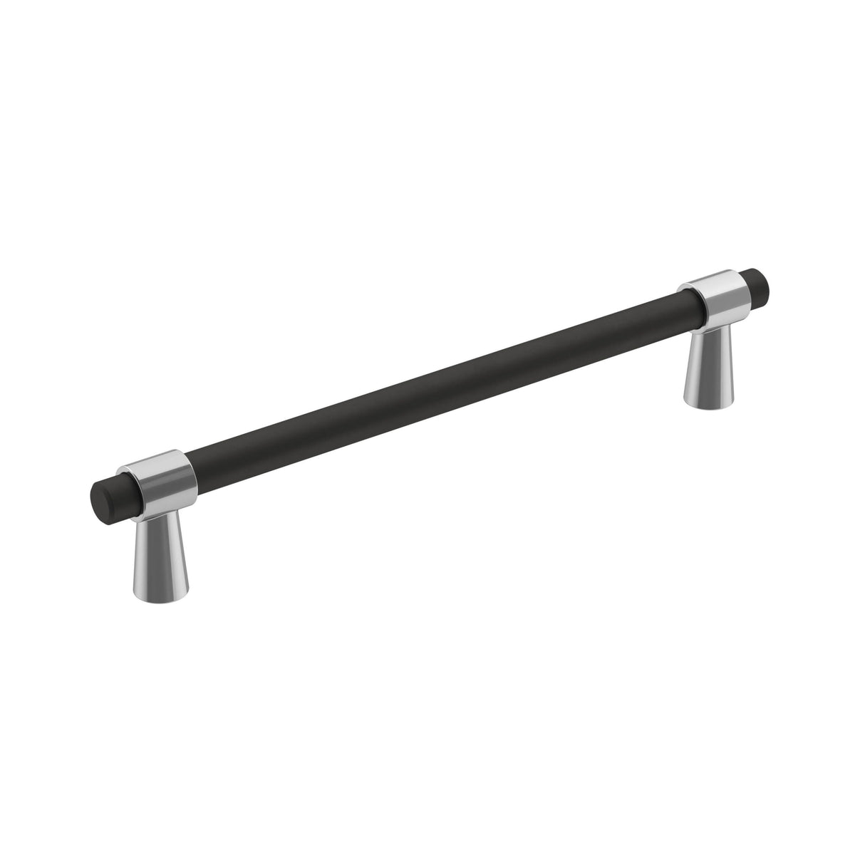 Amerock Cabinet Pull Polished Chrome/Matte Black 6-5/16 inch (160 mm) Center-to-Center Mergence 1 Pack Drawer Pull Cabinet Handle Cabinet Hardware