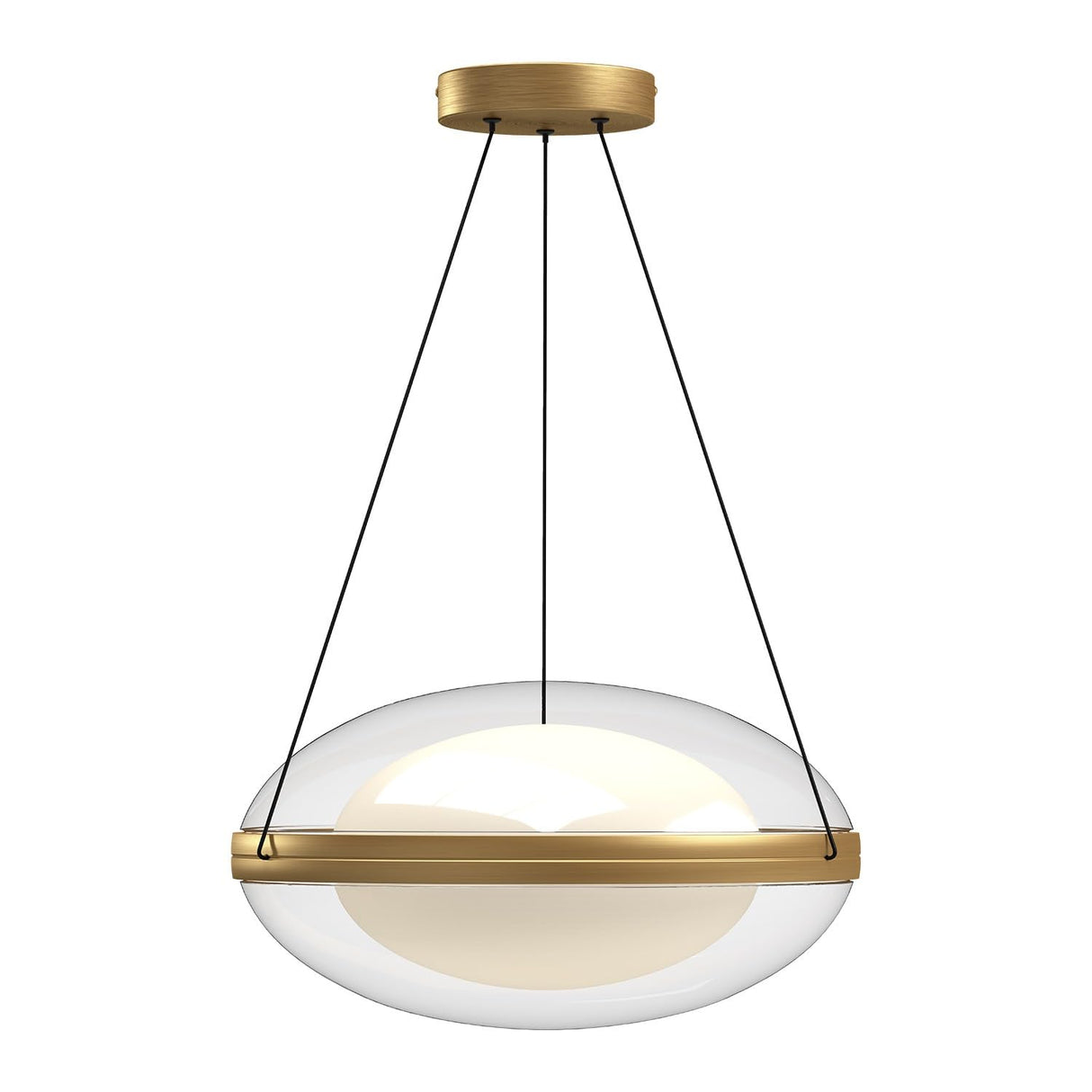 Kuzco PD76316-BG/OP VIRGO 16" PENDANT BRUSHED GOLD OPAL GLASS 120" WIRE 120V TRIAC/ELV LED 3000K 90CRI 37W