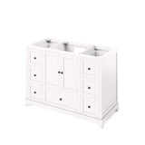 Jeffrey Alexander VKITADD48WHCQR 48" White Addington Vanity, Calacatta Vienna Quartz Vanity Top, undermount rectangle bowl