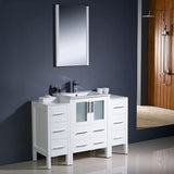 Fresca FVN62-122412GR-UNS Fresca Torino 48" Gray Modern Bathroom Vanity w/ 2 Side Cabinets & Integrated Sink