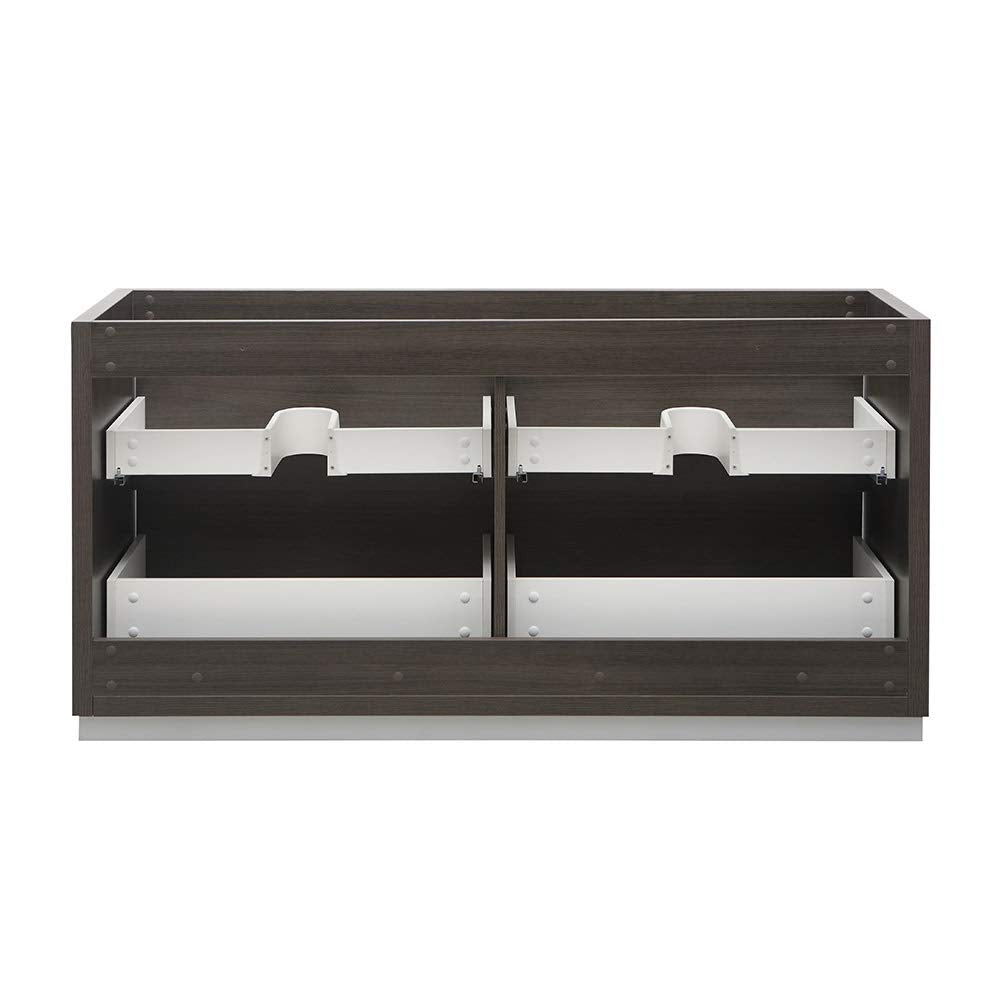 Fresca FCB8460GO-D Fresca Valencia 60" Gray Oak Free Standing Double Sink Modern Bathroom Cabinet