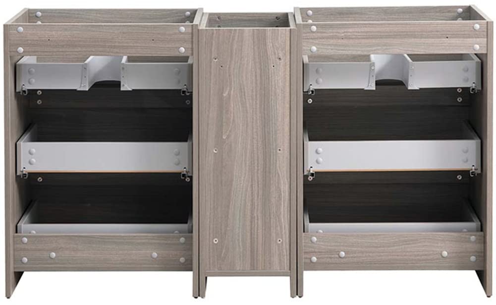 Fresca FCB93-241224MGO-D Fresca Lazzaro 60" Gray Wood Free Standing Double Sink Modern Bathroom Cabinet