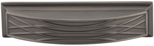 Jeffrey Alexander 536-96SN 96 mm Center-to-Center Satin Nickel Square Geometric Pattern Aberdeen Cabinet Cup Pull