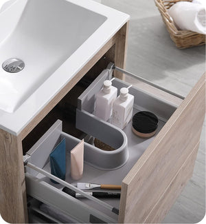 Fresca FCB9224RNW Fresca Catania 24" Rustic Natural Wood Wall Hung Modern Bathroom Cabinet