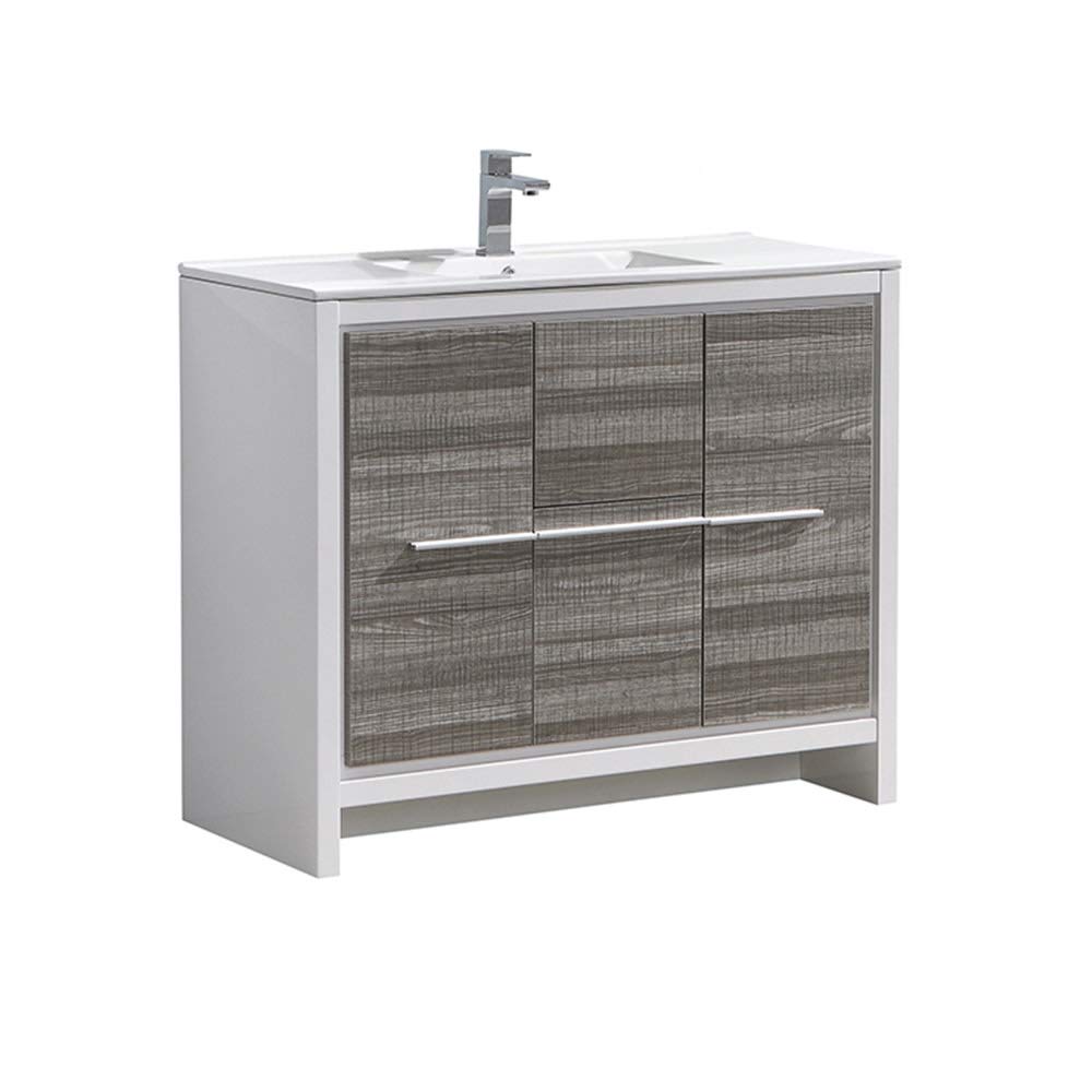 Fresca FCB8140HA-I Fresca Allier Rio 40" Ash Gray Modern Bathroom Cabinet w/ Sink