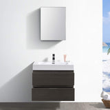 Fresca FVN8330GG Fresca Valencia 30" Dark Slate Gray Wall Hung Modern Bathroom Vanity w/ Medicine Cabinet