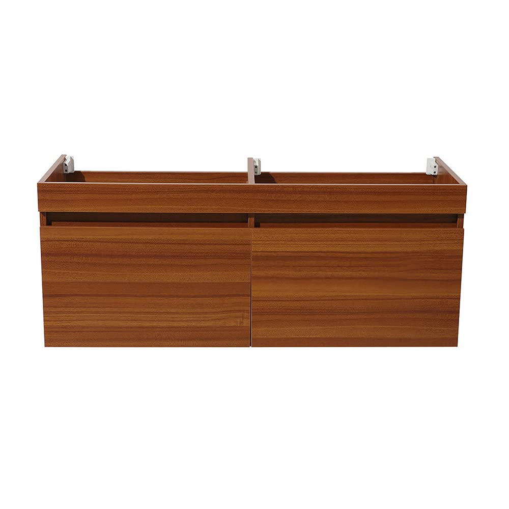 Fresca FCB8042GO Fresca Mezzo 60" Gray Oak Wall Hung Double Sink Modern Bathroom Cabinet
