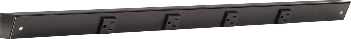 Task Lighting APT30-4B-P-BK 30" APT Series Slim Angle Power Strip, Black Finish, Black Receptacles