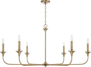 Capital Lighting 448961AD Presley 6 Light Chandelier Aged Brass