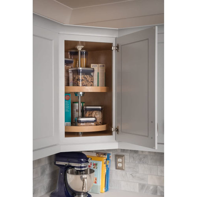 Hardware Resources LSR224-SET 24" Round Two-Shelf Wood Lazy Susan Set