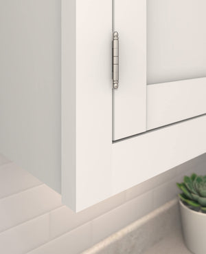 Amerock Cabinet Hinge 3/4 inch (19 mm) Door Thickness Hinge Satin Nickel 1 Pack Non Self-Closing Hinge Partial Wrap Hinge Cabinet Door Hinge