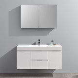 Fresca FVN8348GG Fresca Valencia 48" Dark Slate Gray Wall Hung Modern Bathroom Vanity w/ Medicine Cabinet