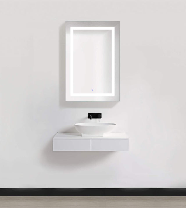 Krugg LED Medicine Cabinet 24 Inch X 36 Inch | Recessed or Surface Mount Mirror Cabinet w/Dimmer & Defogger + 3X Makeup Mirror Inside & Outlet + USB - Left Side