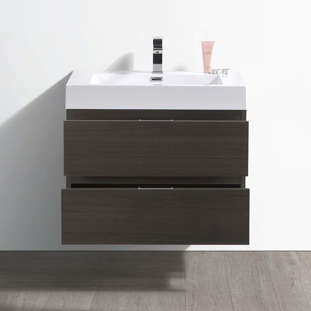 Fresca FCB8330WH-I Fresca Valencia 30" Glossy White Wall Hung Modern Bathroom Vanity