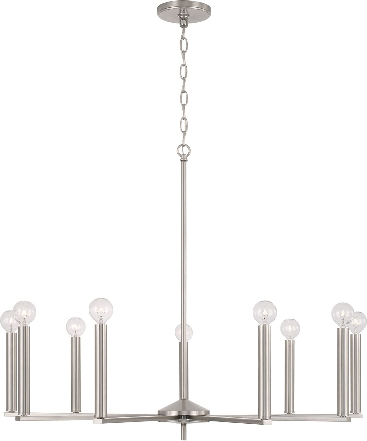 Capital Lighting 448691BN Portman 9 Light Chandelier Brushed Nickel