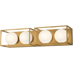 Alora VL519427AGOP AMELIA 27" VL AGED BRASS MATTE OPAL GLASS 4X60W E26