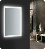 Fresca FMR012436 Fresca Angelo 24" Wide x 36" Tall Bathroom Mirror w/ Halo Style LED Lighting and Defogger