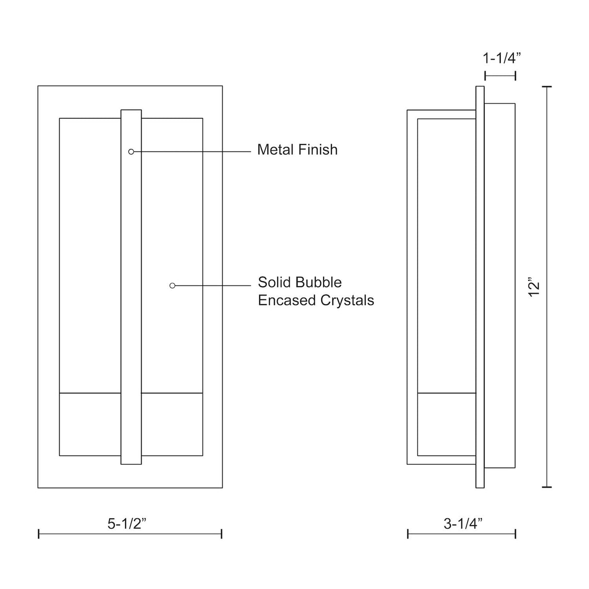 Kuzco WS2812-CH GABLE 12" WS Chrome 120V ELV LED 3000K 90CRI 6W