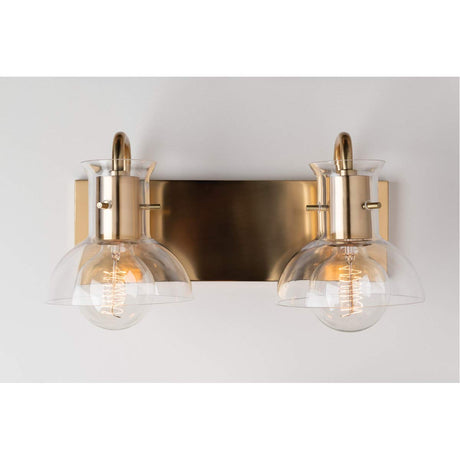Mitzi H111302-AGB Contemporary Modern Two Light Bath Bracket from Riley Collection Finish, Aged Brass