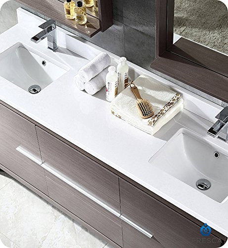 Fresca FCB8172GO Fresca Allier 72" Gray Oak Modern Double Sink Bathroom Cabinet