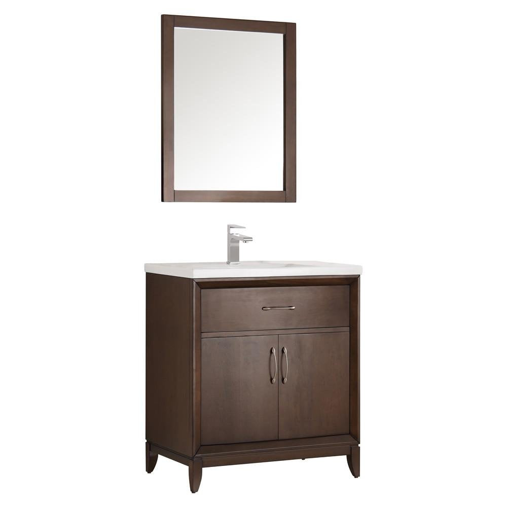 Fresca FVN2130AC Fresca Cambridge 30" Antique Coffee Traditional Bathroom Vanity w/ Mirror