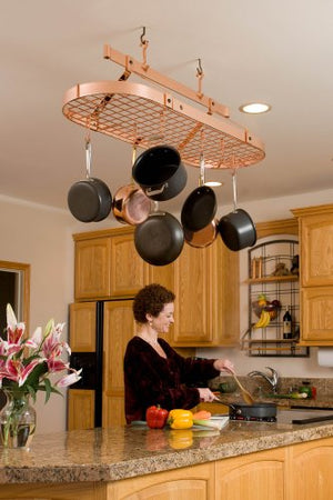 Enclume PR16AWG CP 60" Oval Ceiling Pot Rack w/ 30 Hooks CP