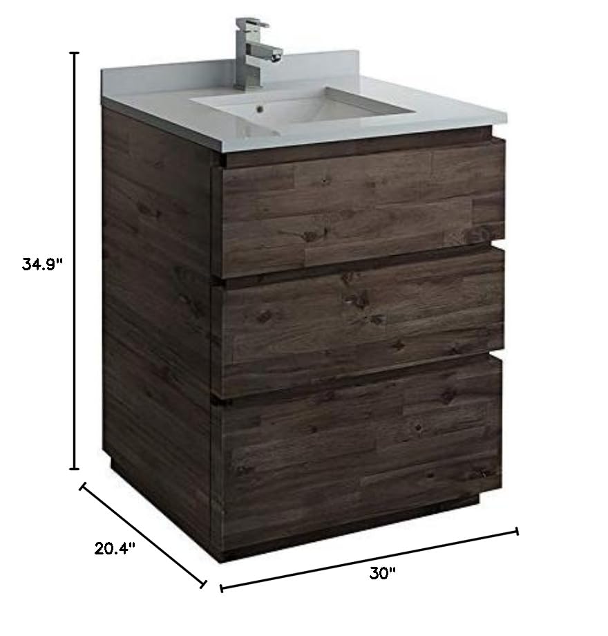 Fresca FCB3130ACA-FC-CWH-U Cabinet with Top and Sink