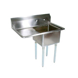 John Boos E1S8-15-14L15 E-Series Single Compartment Sink with 15"W x 15" Front to Back 14" Deep Bowl & Left Drainboard
