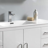 Fresca FCB9448WH-I Fresca Imperia 48" Glossy White Free Standing Modern Bathroom Cabinet w/ Integrated Sink