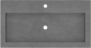NSL3619-S Native Stone Trough Bathroom Sink, 36" x 19", Slate, Single Faucet Hole