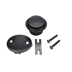 Premier Copper Products D-302ORB Tub Drain Trim and Two-Hole Overflow Cover for Bath Tubs, Oil Rubbed Bronze