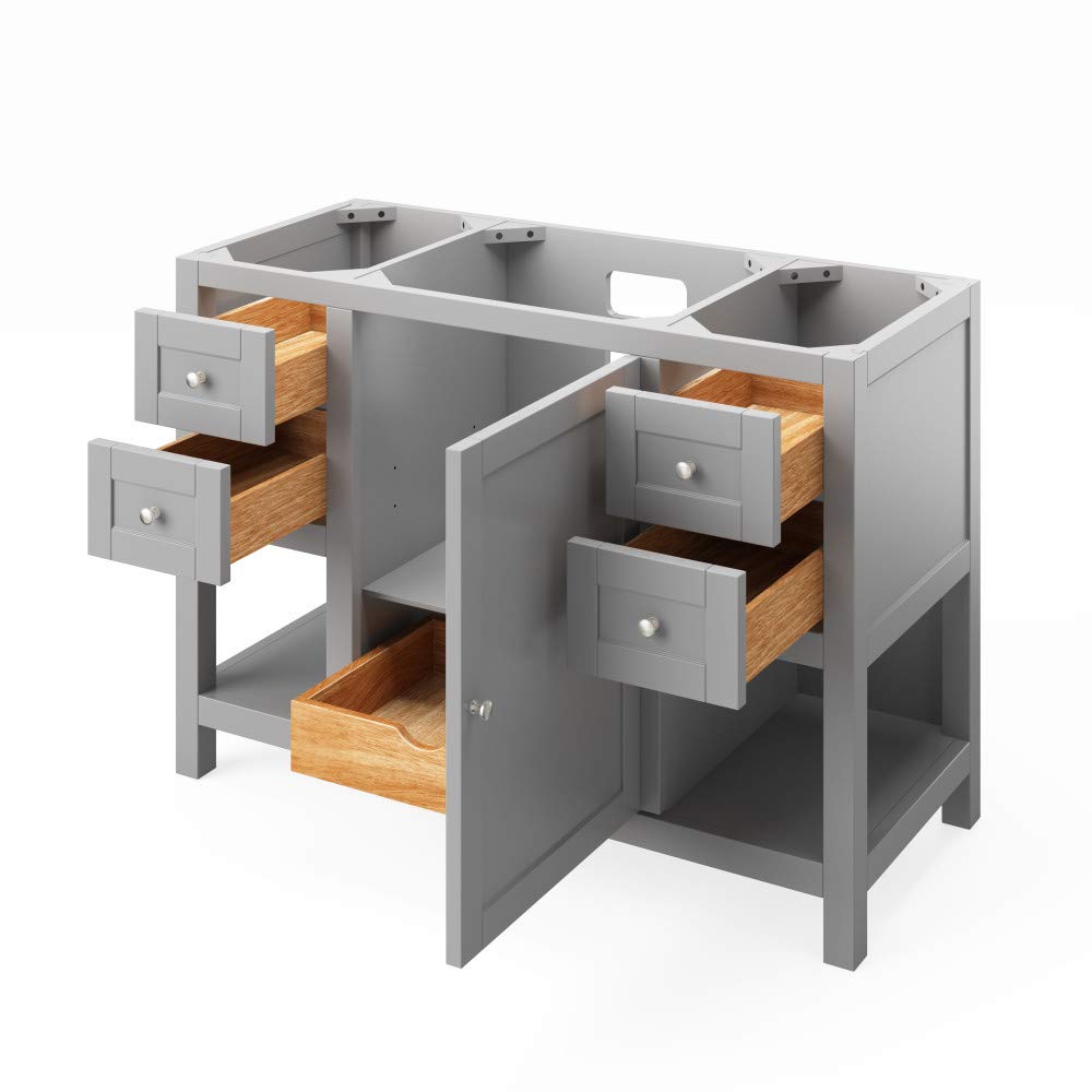 Jeffrey Alexander VKITAST48ESBOR 48" Espresso Astoria Vanity, Boulder Cultured Marble Vanity Top, undermount rectangle bowl