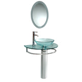 Fresca FVN1060 Fresca Attrazione 30" Modern Glass Bathroom Vanity w/ Frosted Edge Mirror