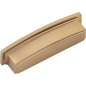 Jeffrey Alexander 141-96SBZ 96 mm Center Satin Bronze Square-to-Center Square Renzo Cabinet Cup Pull