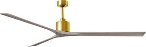 Matthews Fan NKXL-BRBR-GA-90 Nan XL 6-speed ceiling fan in Brushed Brass finish with 90” solid gray ash tone wood blades