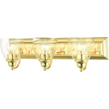 Livex Lighting 17073-02 Birmingham 3 Light 24 inch Polished Brass Vanity Sconce Wall Light
