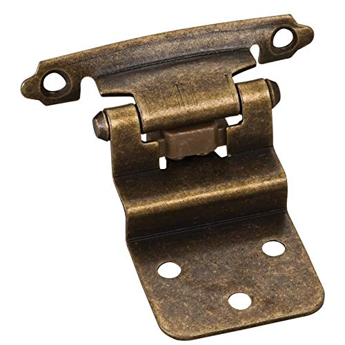 Hardware Resources P5922AB Traditional 3/8” Inset Hinge with Semi-Concealed Frame Wing - Antique Brass
