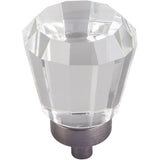 Jeffrey Alexander G150BNBDL 1" Overall Length Brushed Pewter Faceted Glass Harlow Cabinet Knob