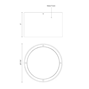 Kuzco EC19408-BK LED EXT CEILING (LAMAR) BLACK 27W