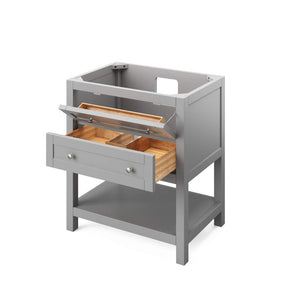 Jeffrey Alexander VKITAST30ESWCR 30" Espresso Astoria Vanity, White Carrara Marble Vanity Top, undermount rectangle bowl