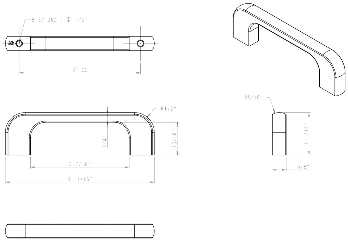 Jeffrey Alexander 264-3SBZ 3" Center-to-Center Satin Bronze Alvar Cabinet Pull