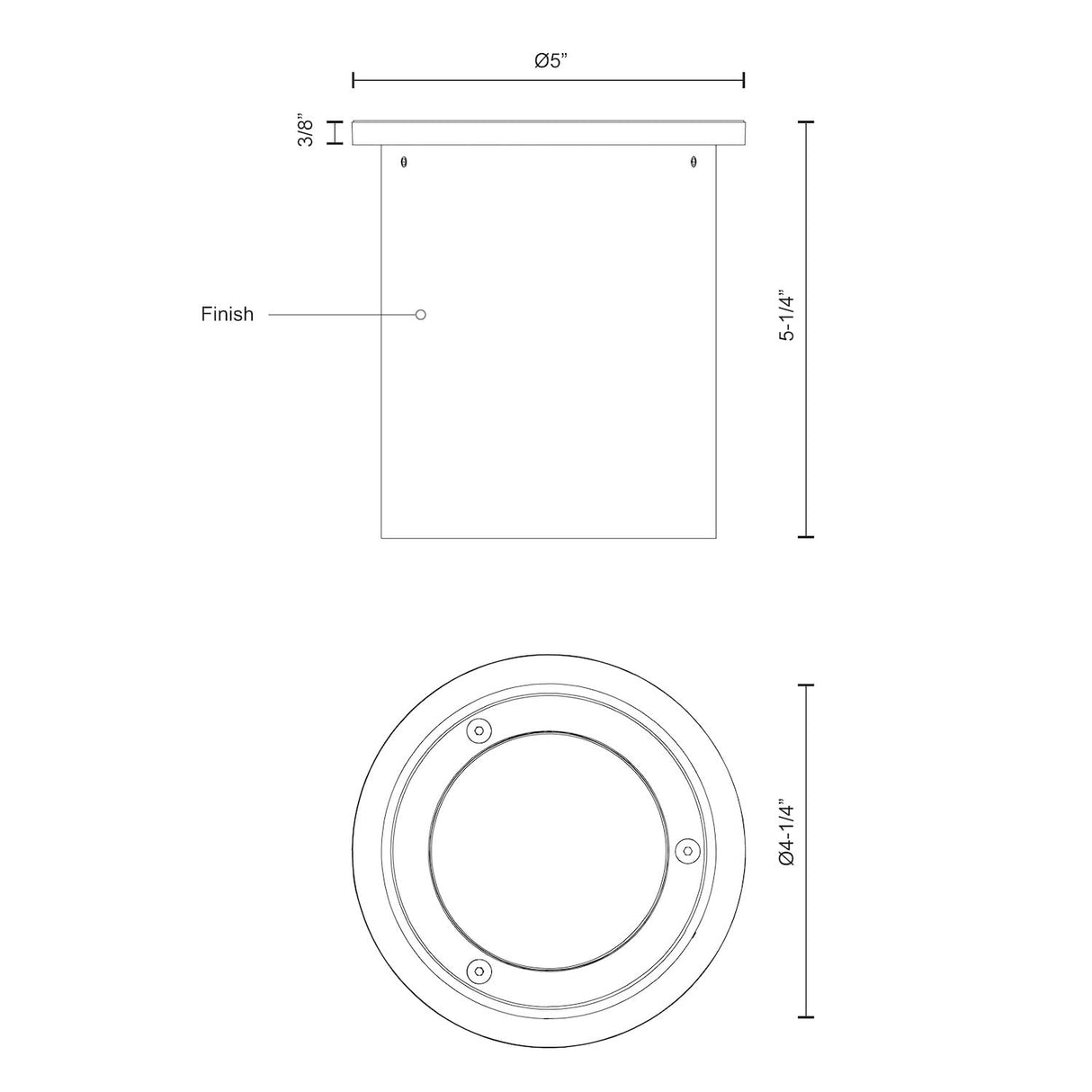Kuzco EC19404-BK LED EXT CEILING (LAMAR) BLACK 20W