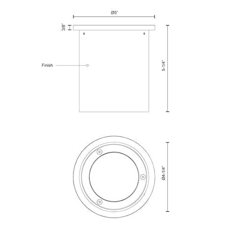 Kuzco EC19404-BK LED EXT CEILING (LAMAR) BLACK 20W