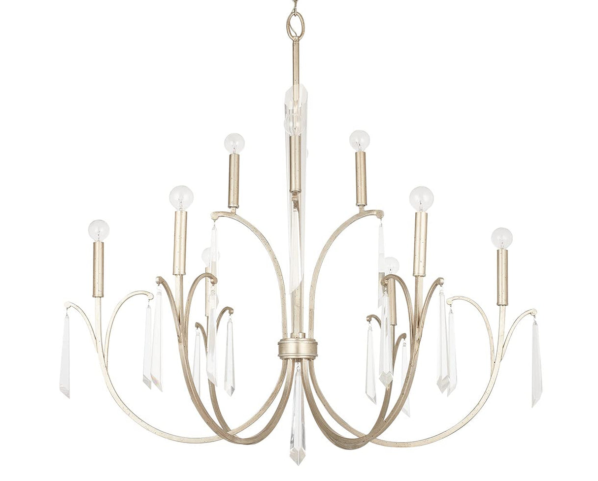 Capital Lighting 437001WG Gwyneth 10 Light Chandelier Winter Gold